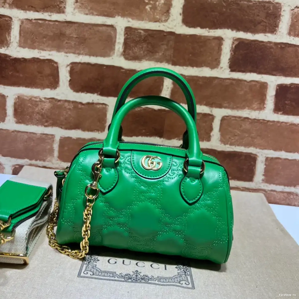 First bag ru handle matelassé bag leather GUCCI top GG 0527